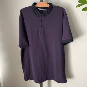 Travis Mathew Golf Shirt Polo Short Sleeve Purple Black Mens Size XL